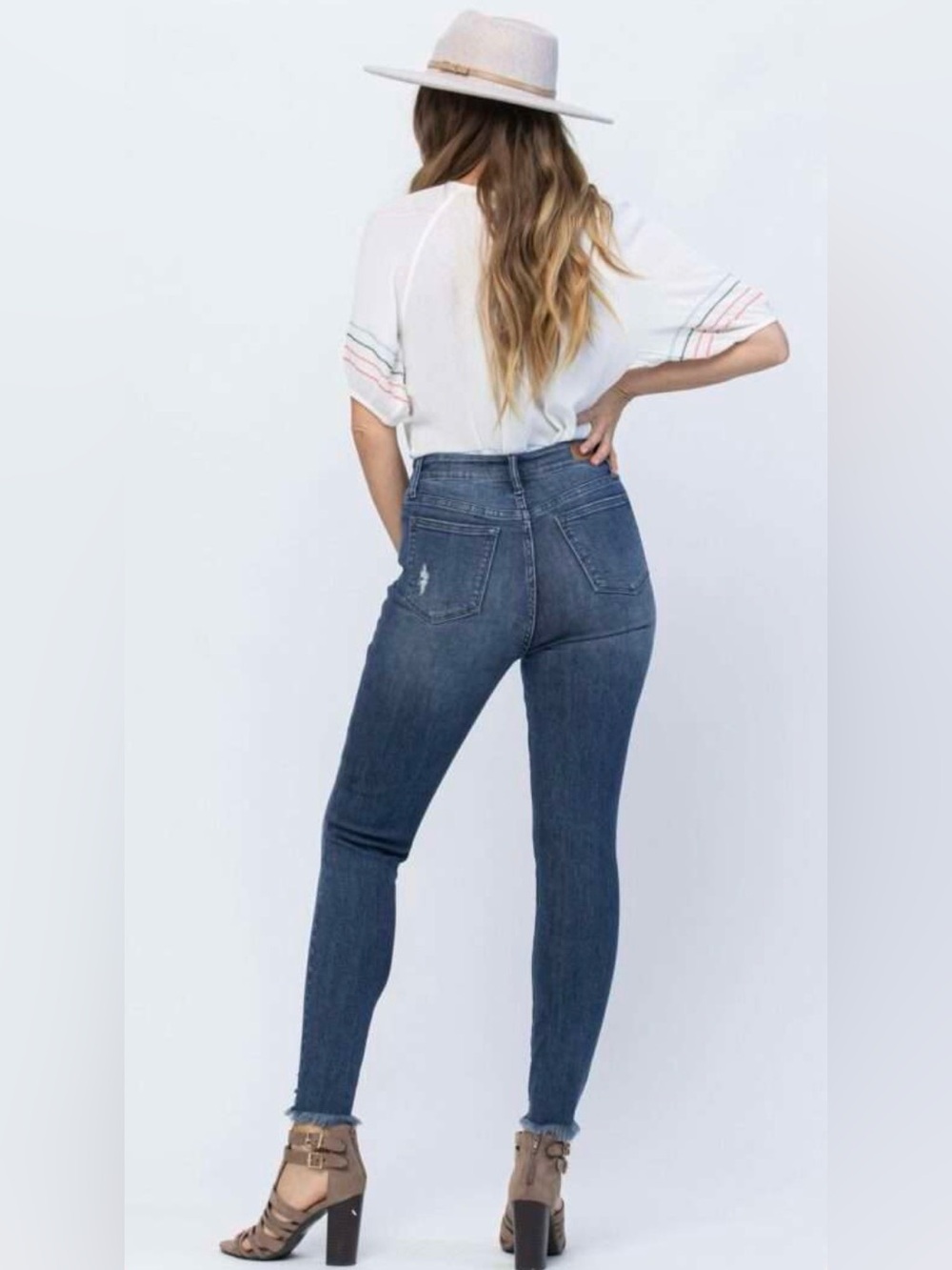Judy Blue JB88425 Mid-Rise Skinny Jeans in Dark Denim 11/30